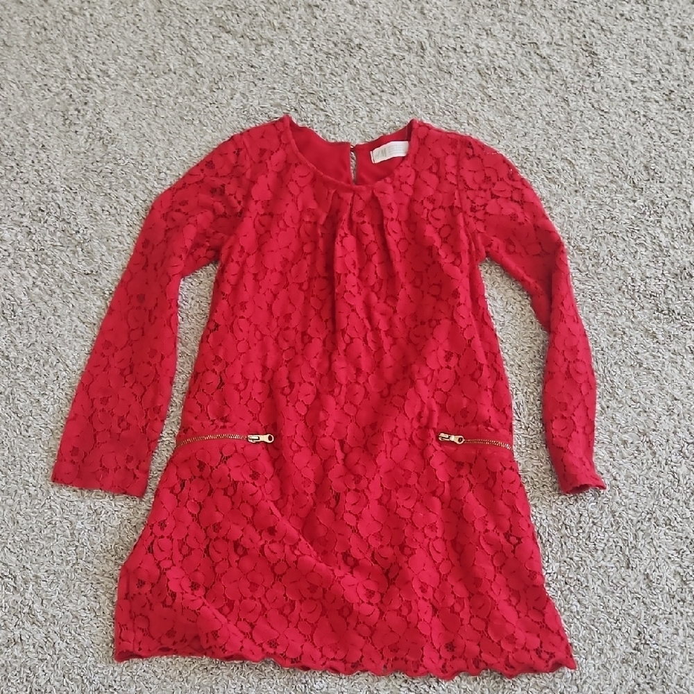 Elegant Red Lace Kids Dress